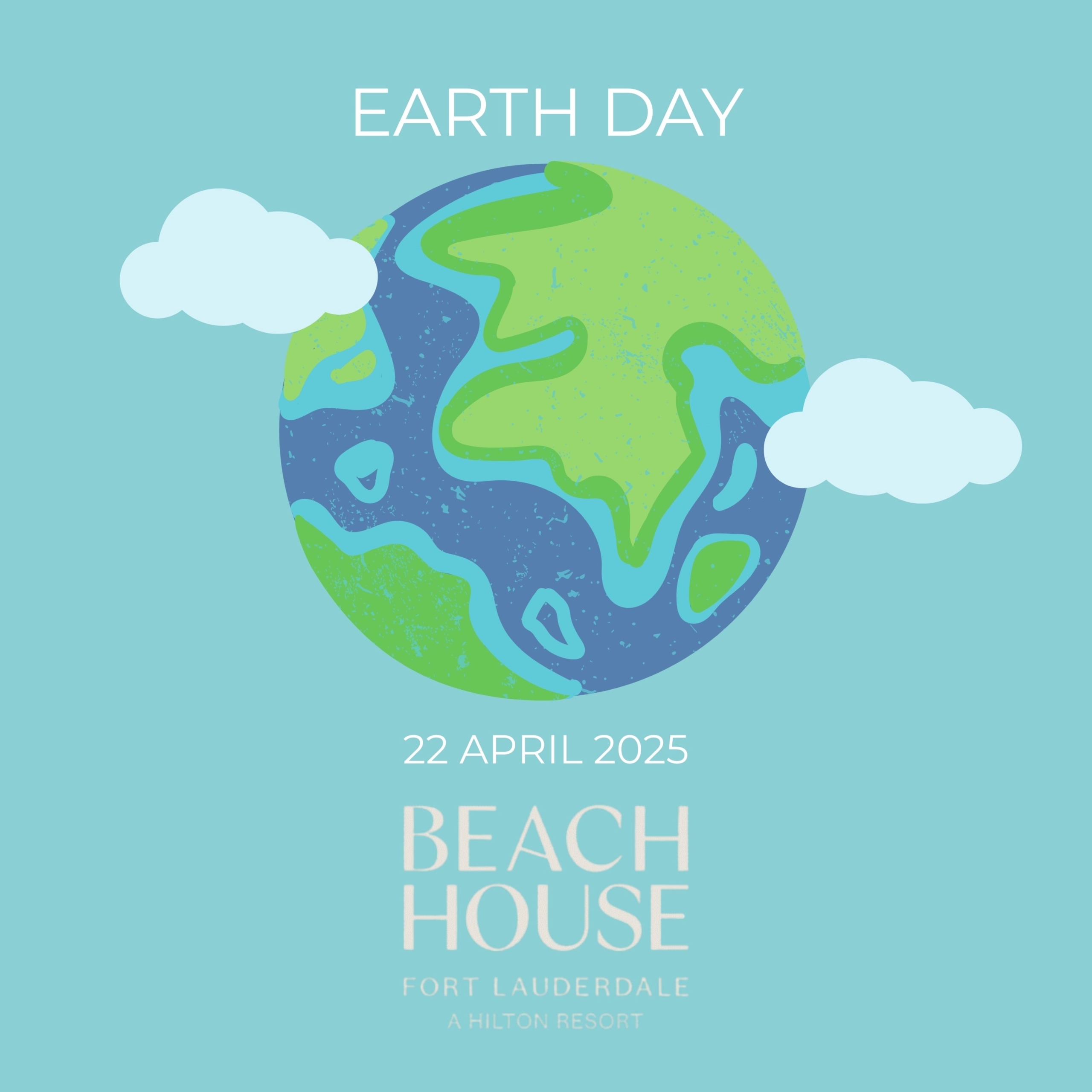 Earth day poster with an drawn artistic representation of the globe